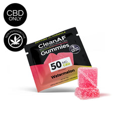 CleanAF Broad Spectrum CBD Gummies -50 MG CBD Watermelon