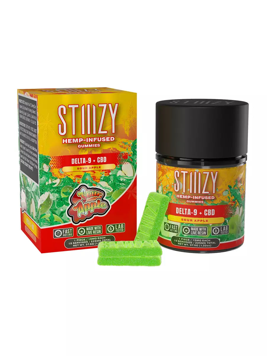 Stiiizy Delta 9 Hemp-Infused Gummies 15 MG Per Gummy(15 Count)